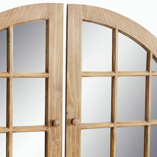 Miroir LOBERON Yelvino fenêtre archée en bois — photo produit