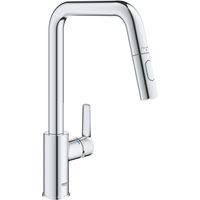 Mitigeur de cuisine monocommande GROHE 30631000 avec douchette extractible 2 jets –et bec mobile 360 en laiton chrome — photo produit