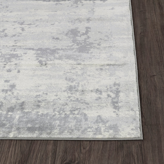 Tapis Rond Abstrait Moderne Gris/Ivoire Rond Dali
