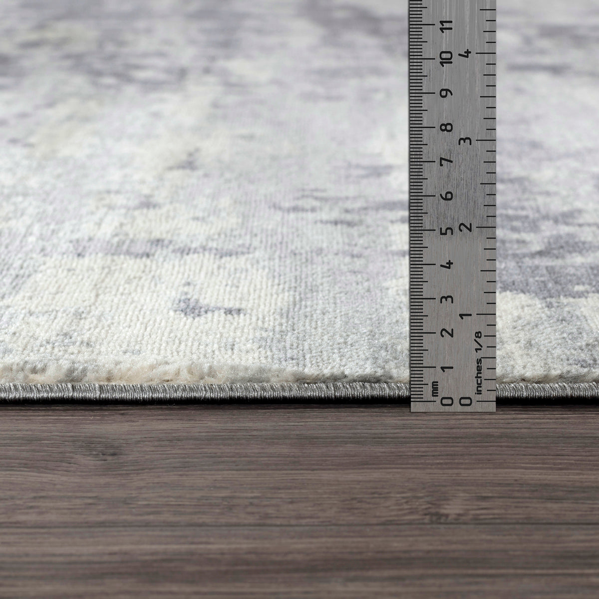 Tapis SURYA Dali moderne, motif abstrait patiné gris argenté et ivoire, vue 5