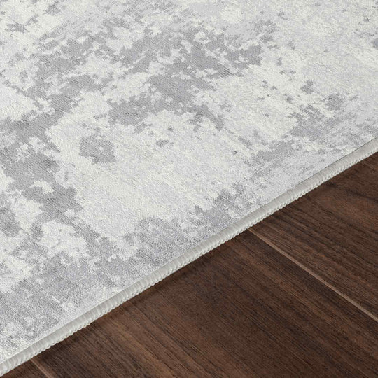 Tapis Rond Abstrait Moderne Gris/Ivoire Rond Dali