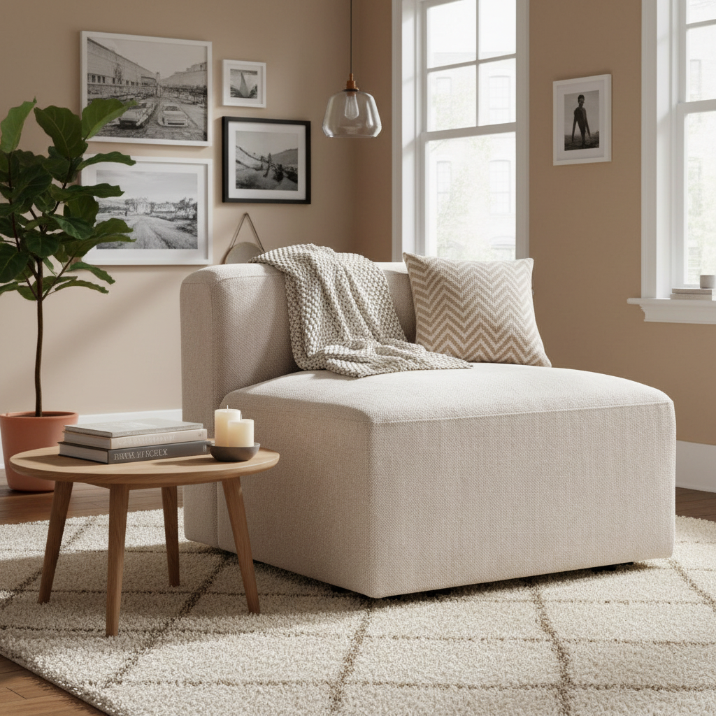 Module canapé JYSK Skejby central tissu sable