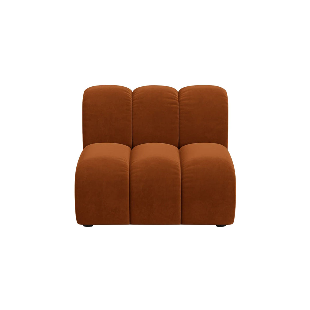 Canapé d'angle et fauteuil MICADONI Lupine 8 places en velours Terracotta
