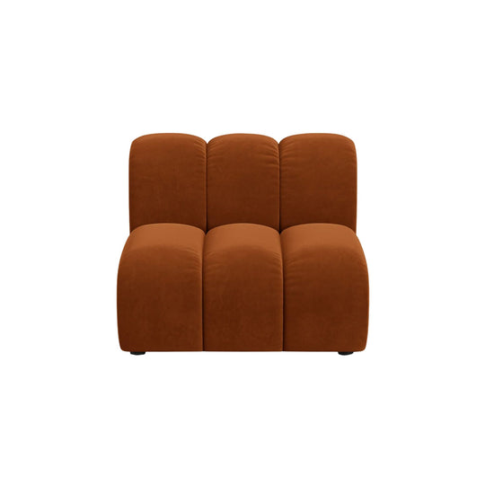 Canapé d'angle et fauteuil MICADONI Lupine 8 places en velours Terracotta