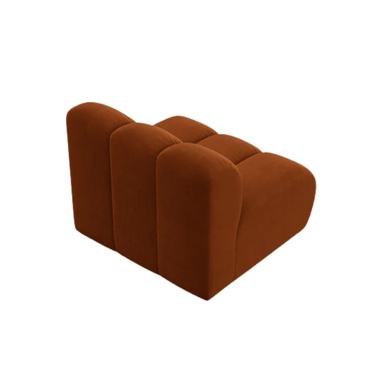 Canapé d'angle et fauteuil MICADONI Lupine 8 places en velours Terracotta