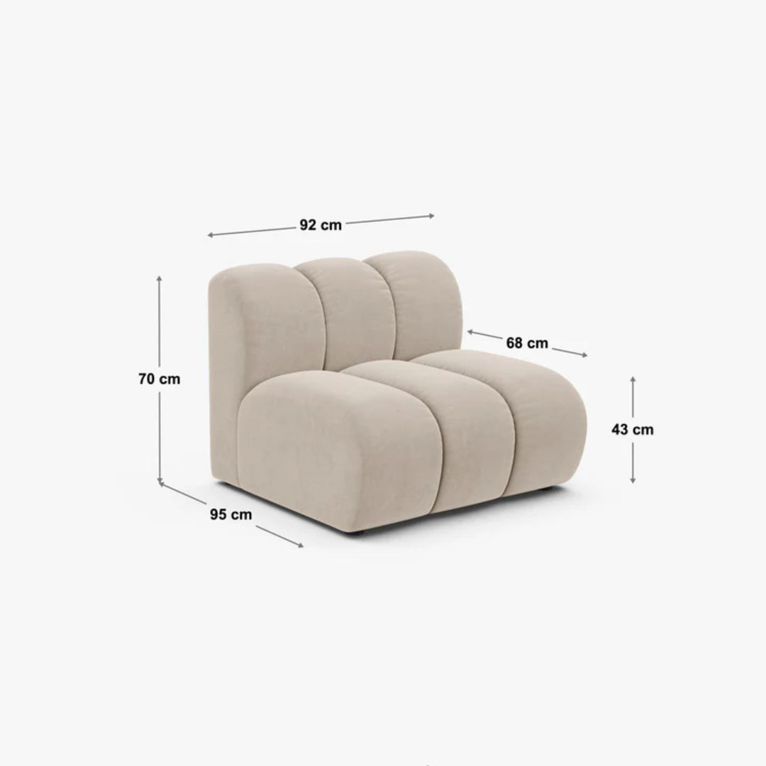Canapé d'angle et fauteuil MICADONI Lupine 8 places en velours Terracotta