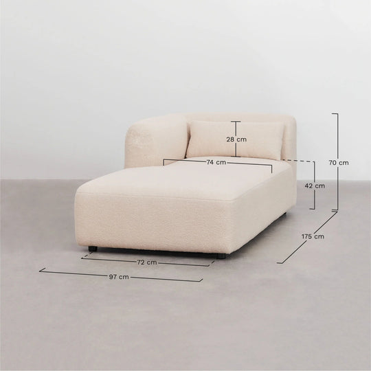 Module chaise longue gauche SKLUM Foglern tissu beige