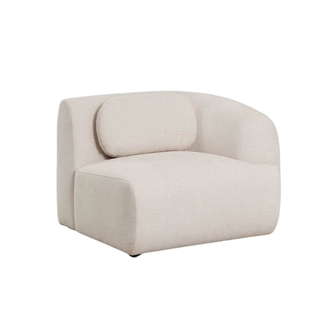 Module d'angle droit SKLUM Coquette en chenille beige crème