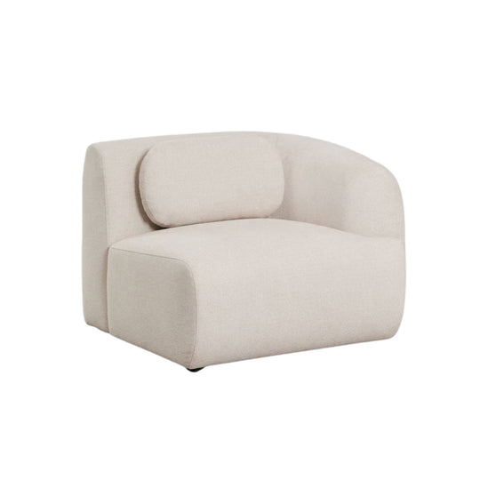 Module d'angle droit SKLUM Coquette en chenille beige crème