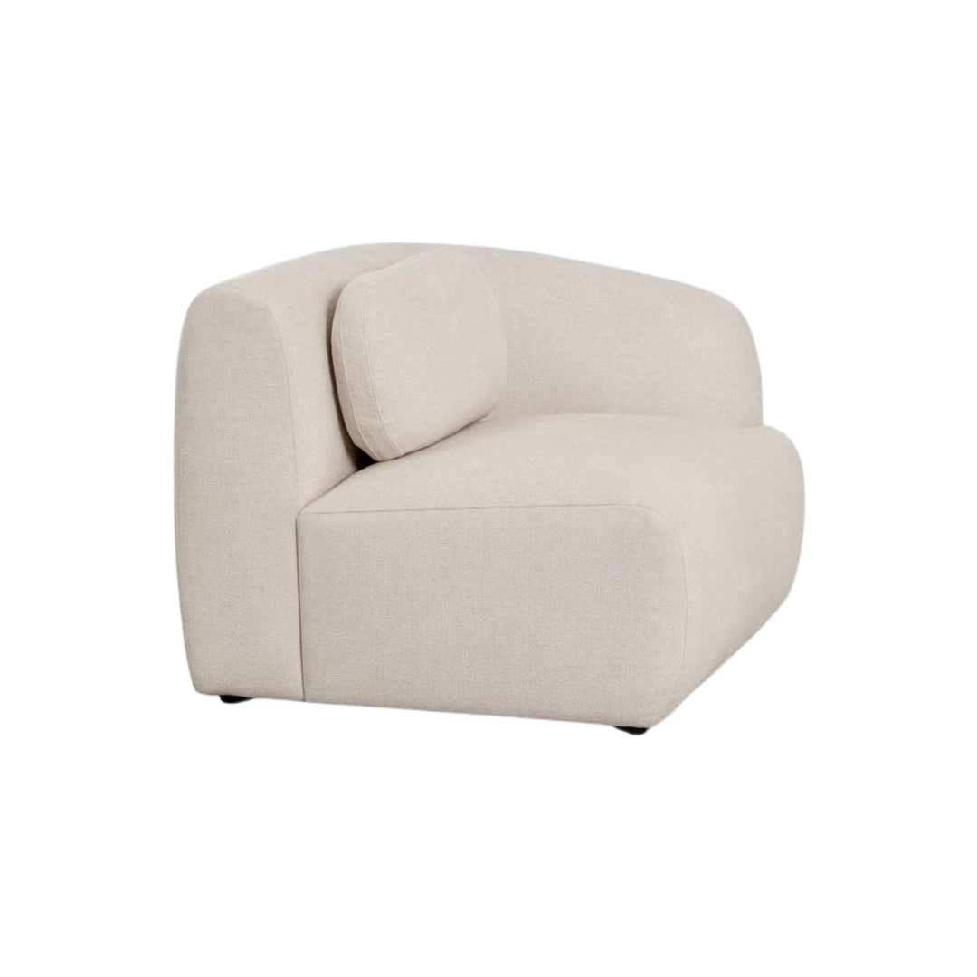 Module d'angle droit SKLUM Coquette en chenille beige crème