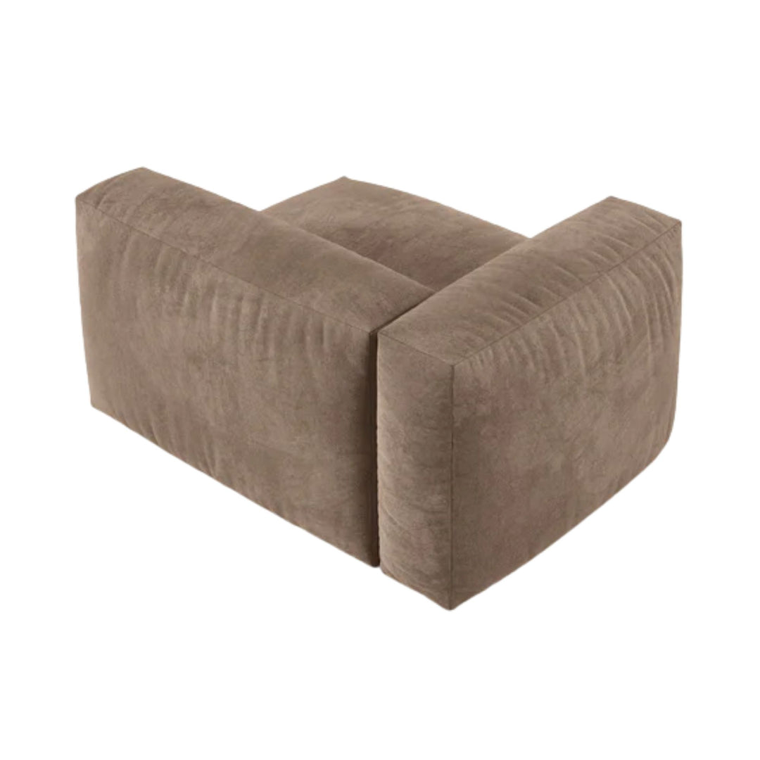 Module d'angle gauche MICADONI Martina velours beige foncé