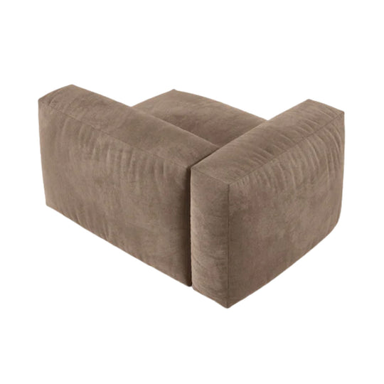 Module d'angle gauche MICADONI Martina velours beige foncé