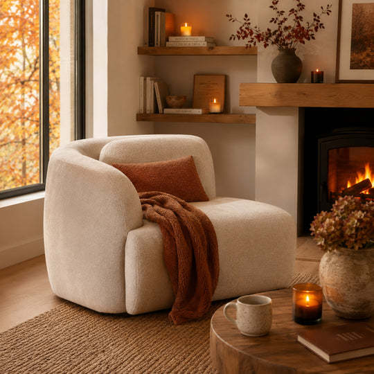 Module d'angle gauche SKLUM Coquette en chenille beige crème
