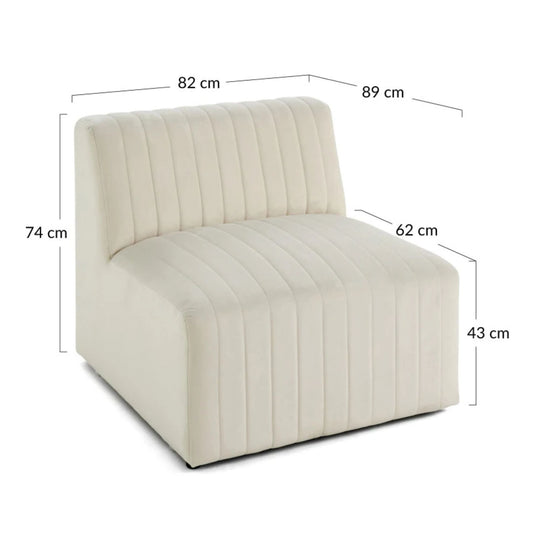 Module d'assise BEST MOBILIER Nova en velours beige