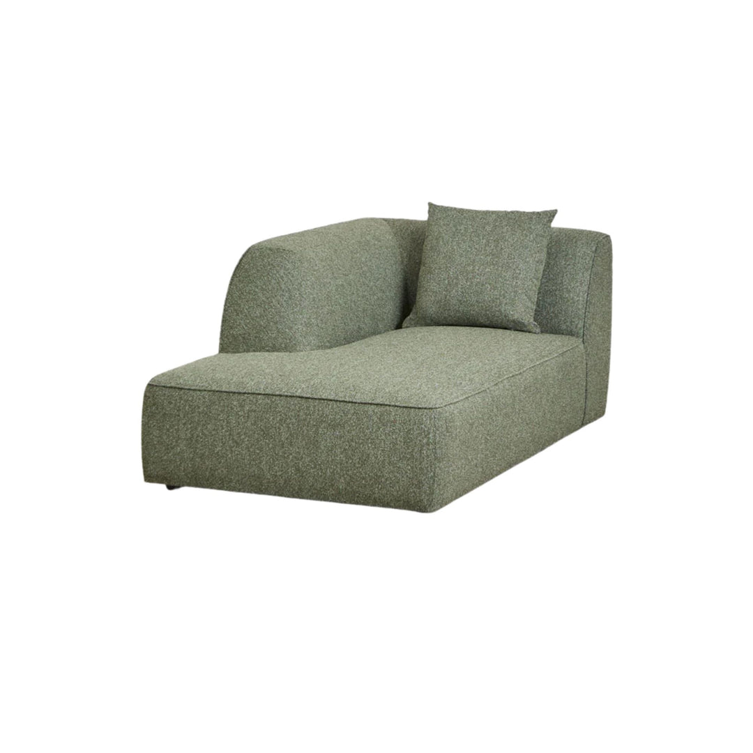 Canapé d'angle gauche modulable SKLUM Cardea 3 places en tissu bouclé vert sauge