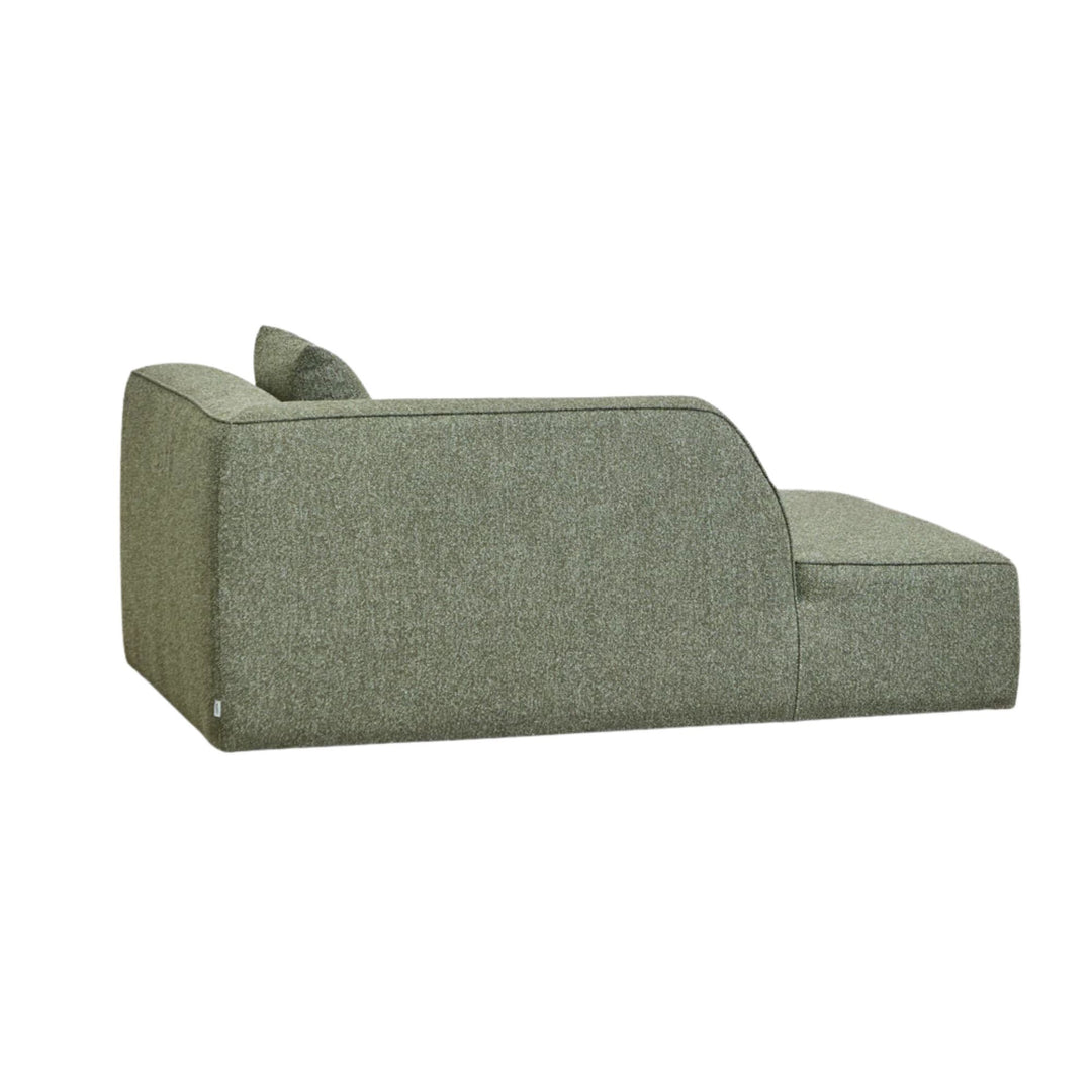 Canapé d'angle gauche modulable SKLUM Cardea 3 places en tissu bouclé vert sauge