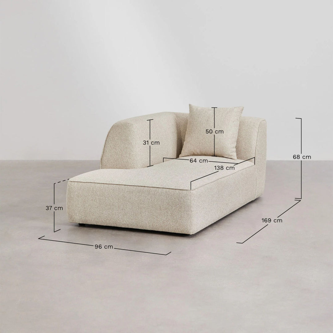 Canapé d'angle gauche modulable SKLUM Cardea 3 places en tissu bouclé vert sauge