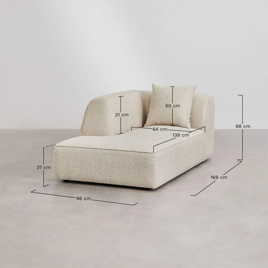 Canapé d'angle gauche modulable SKLUM Cardea 3 places en tissu bouclé vert sauge