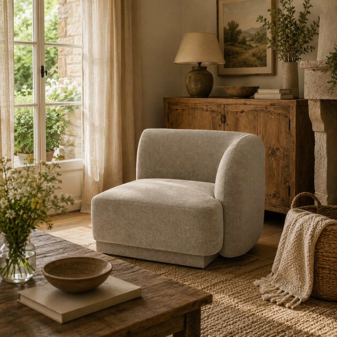 Module MICADONI Miley en tissu chenille beige