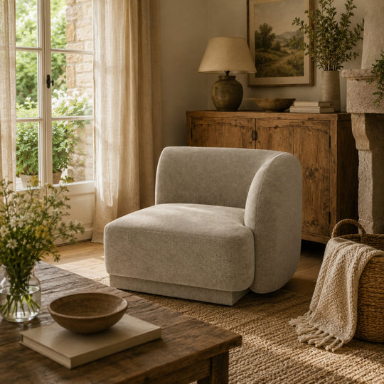 Module MICADONI Miley en tissu chenille beige