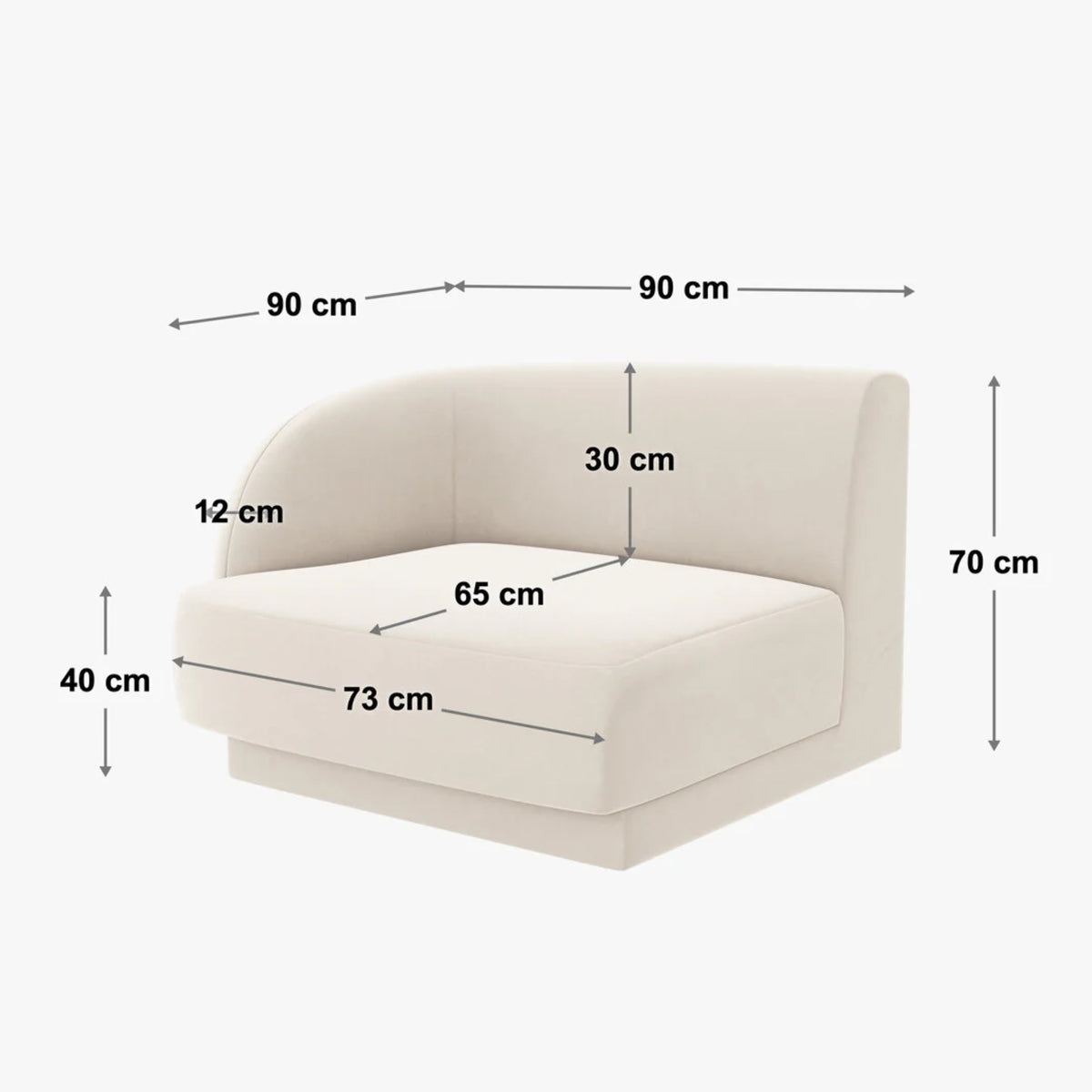 Module MICADONI Miley en tissu chenille beige