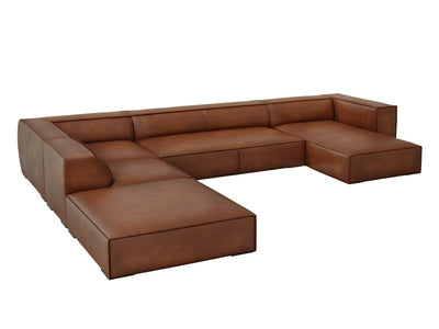 Canapé panoramique en cuir 7 places AGAWA- Micadoni