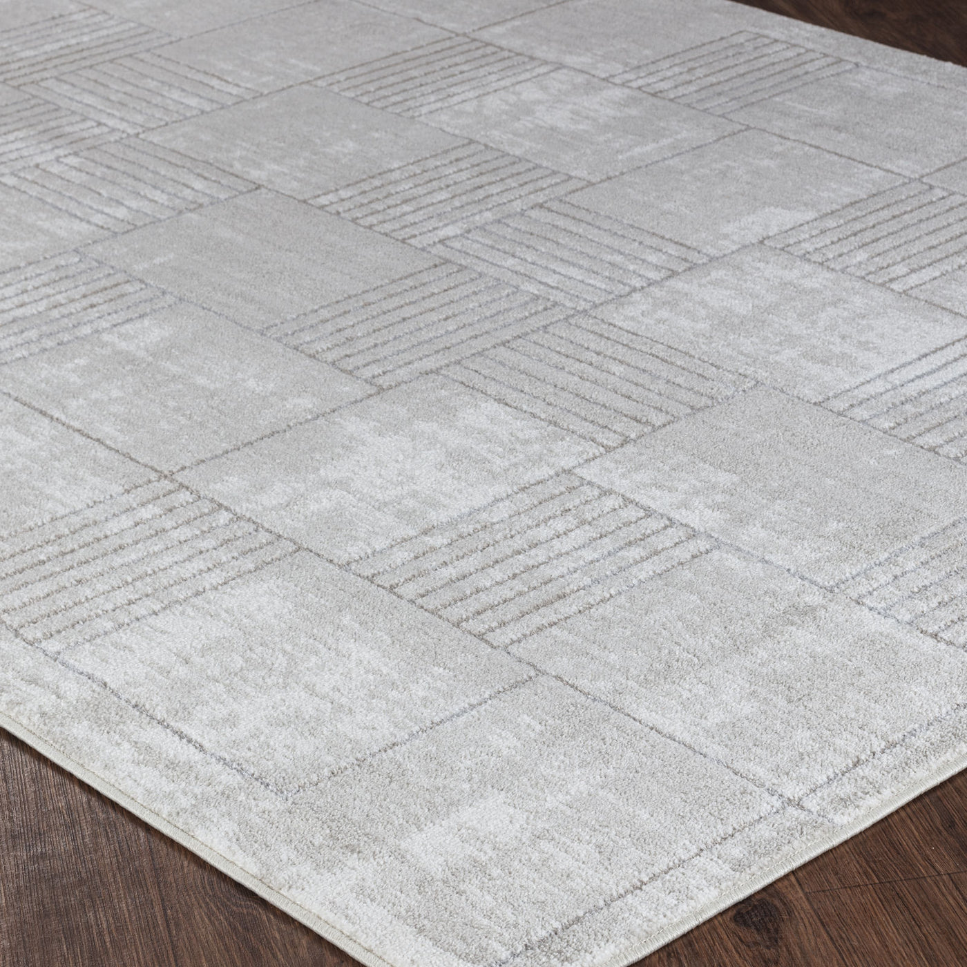 Tapis Scandinave Moderne Gris/Blanc Guri