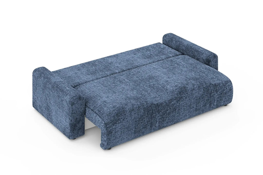 Canapé droit convertible OLI tissu chenille bleu Casanova Paris — photo produit