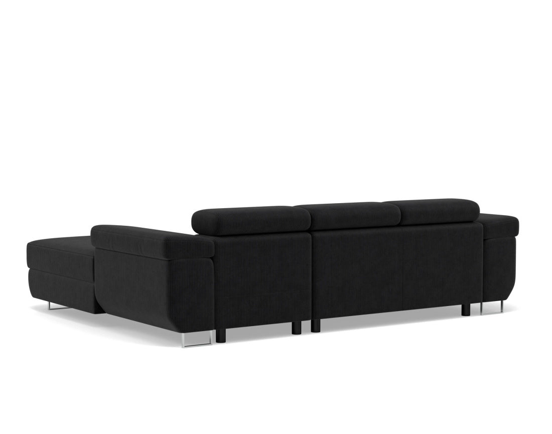 Canapé d’angle 6 places noir Pablo Bestmobilier - Léger défaut