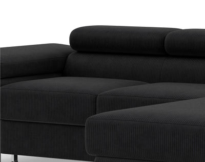 Canapé d’angle 6 places noir Pablo Bestmobilier - Léger défaut