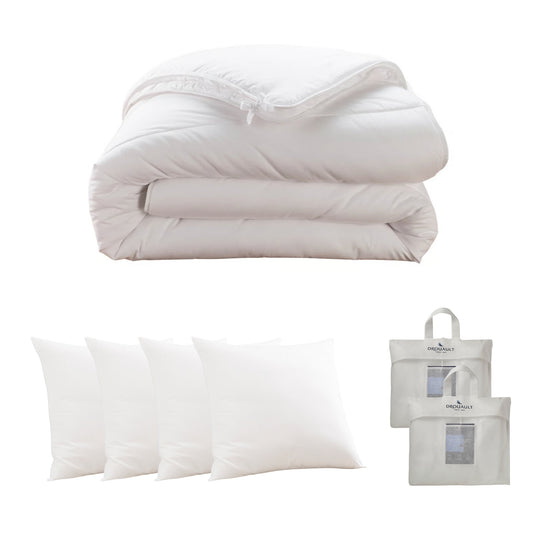 Pack literie DROUAULT Couette 4 saisons, oreillers & protège-oreillers