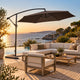 Parasol déporté octogonal Homerya 3 m en acier et toile marron LIORAN