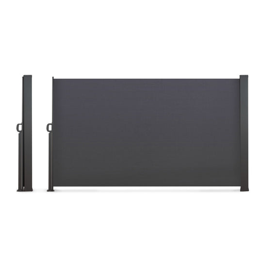 Paravent rétractable premium gris 1.4x2.5m