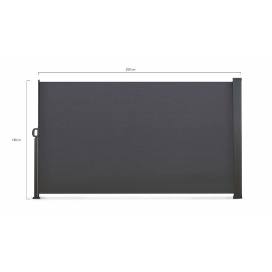 Paravent rétractable premium gris 1.4x2.5m