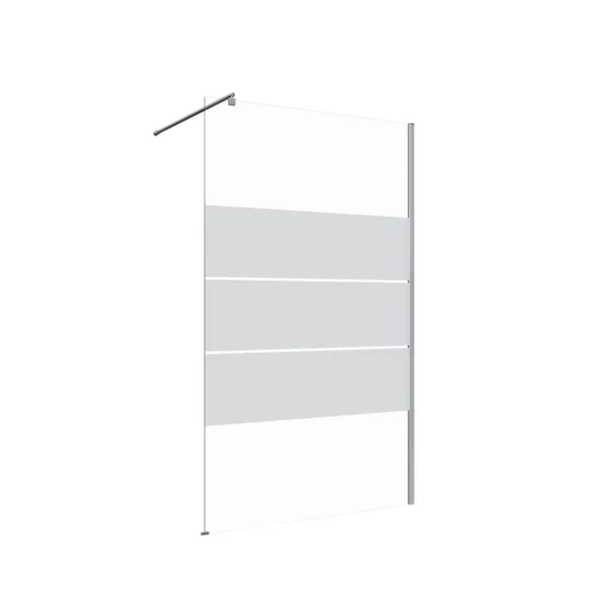 Paroi de douche à l'italienne SENSEA Easy verre sérigraphié, l.120 cm, Ep. 6 mm chromé