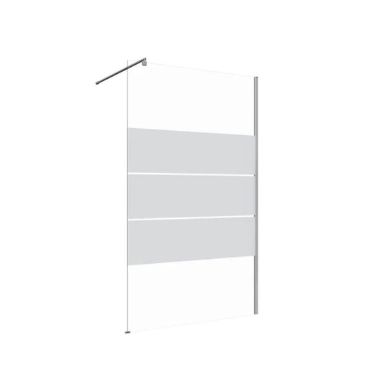 Paroi de douche à l'italienne SENSEA Easy verre sérigraphié, l.120 cm, Ep. 6 mm chromé