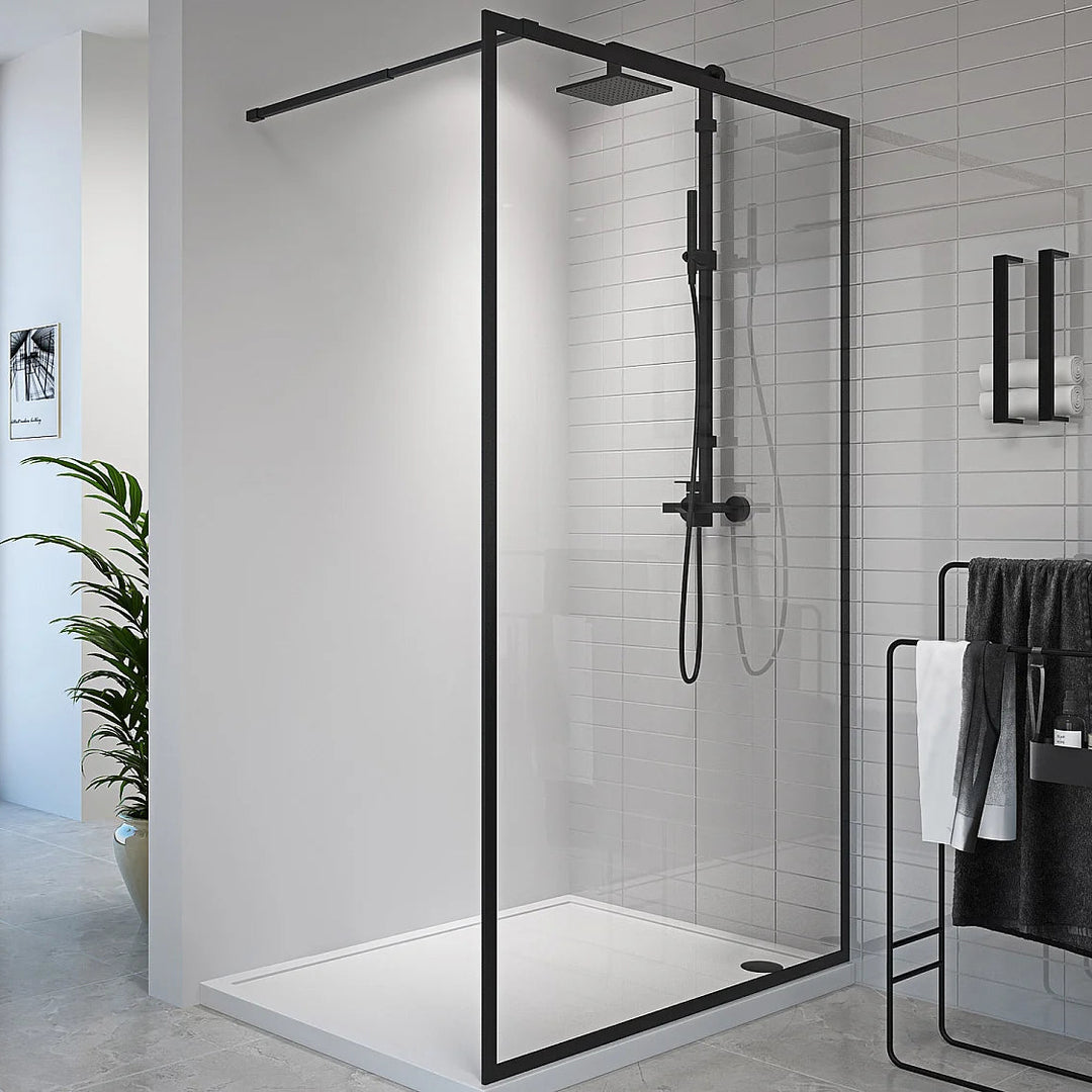 Paroi de doucheà l'italienne Shower & Design Amberi 120x200cm noir mat — photo produit