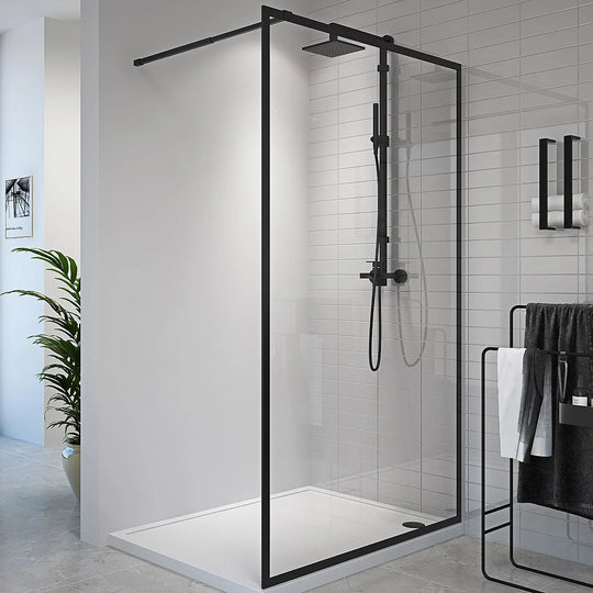 Paroi de doucheà l'italienne Shower & Design Amberi 120x200cm noir mat — photo produit