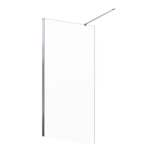 Paroi de douche à l'italienne verre transparent SENSEA Remix l.90cm, Ep. 8mm chromé — photo produit