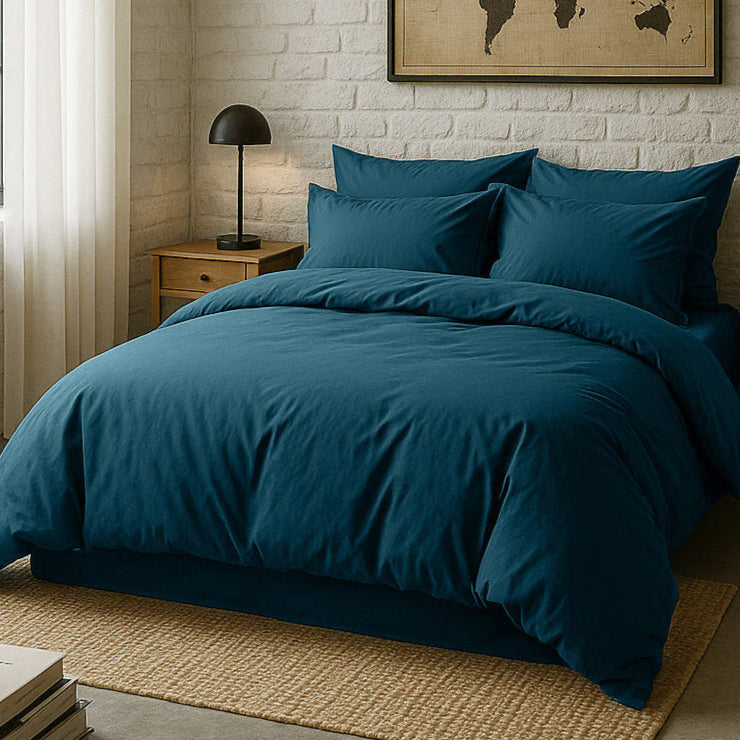 Parure de lit Bâton Rouge en percale de coton 80 fils