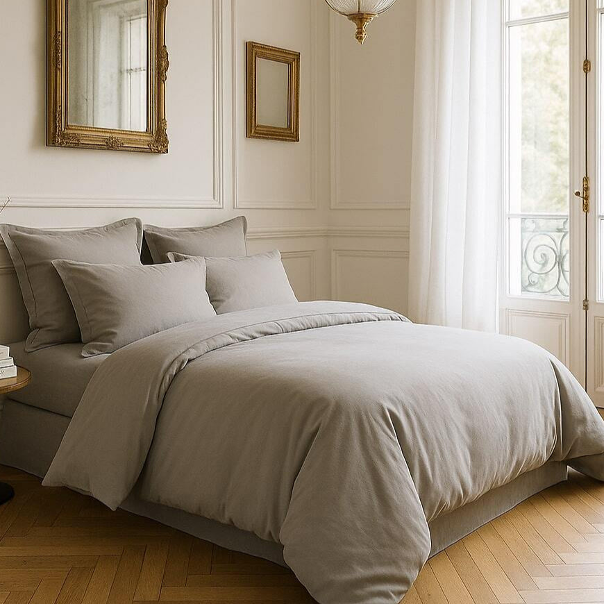 Parure de lit Bâton Rouge en satin de coton 105 fils