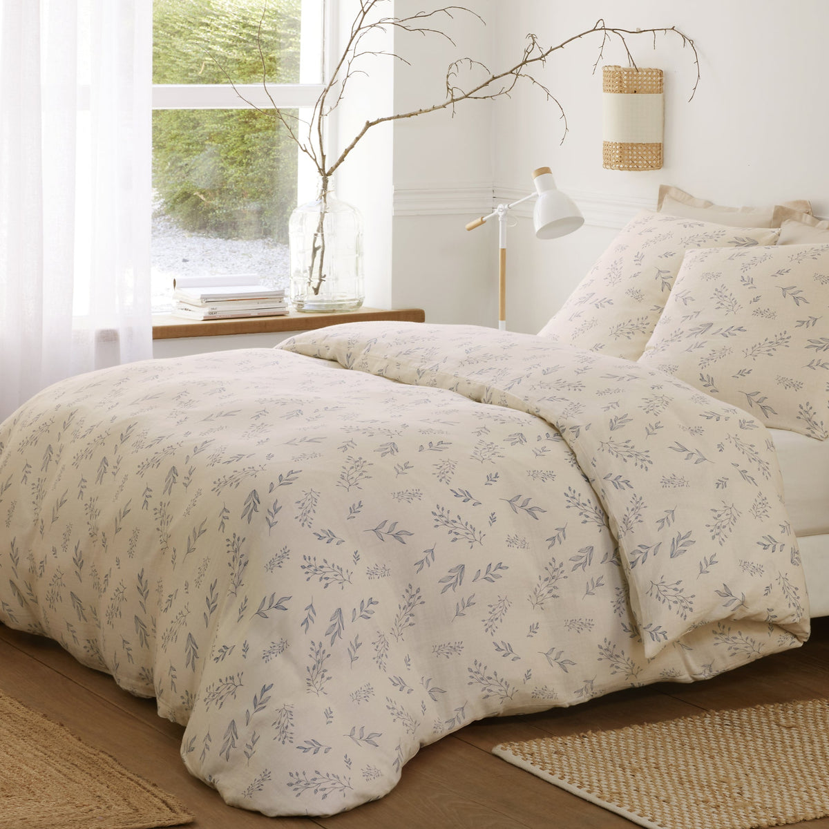 Parure de lit Bâton Rouge en double gaze de coton imprimée