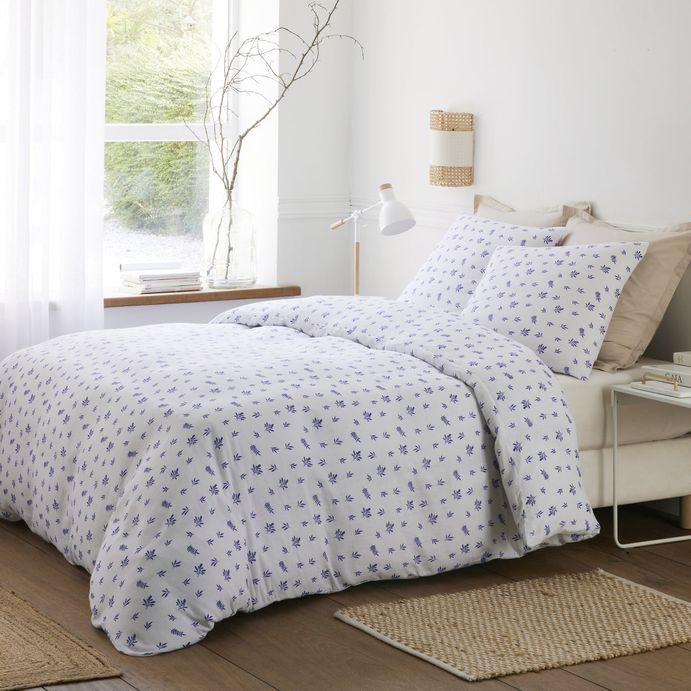 Housse de couette + taies en gaze de coton imprimée LOUCA