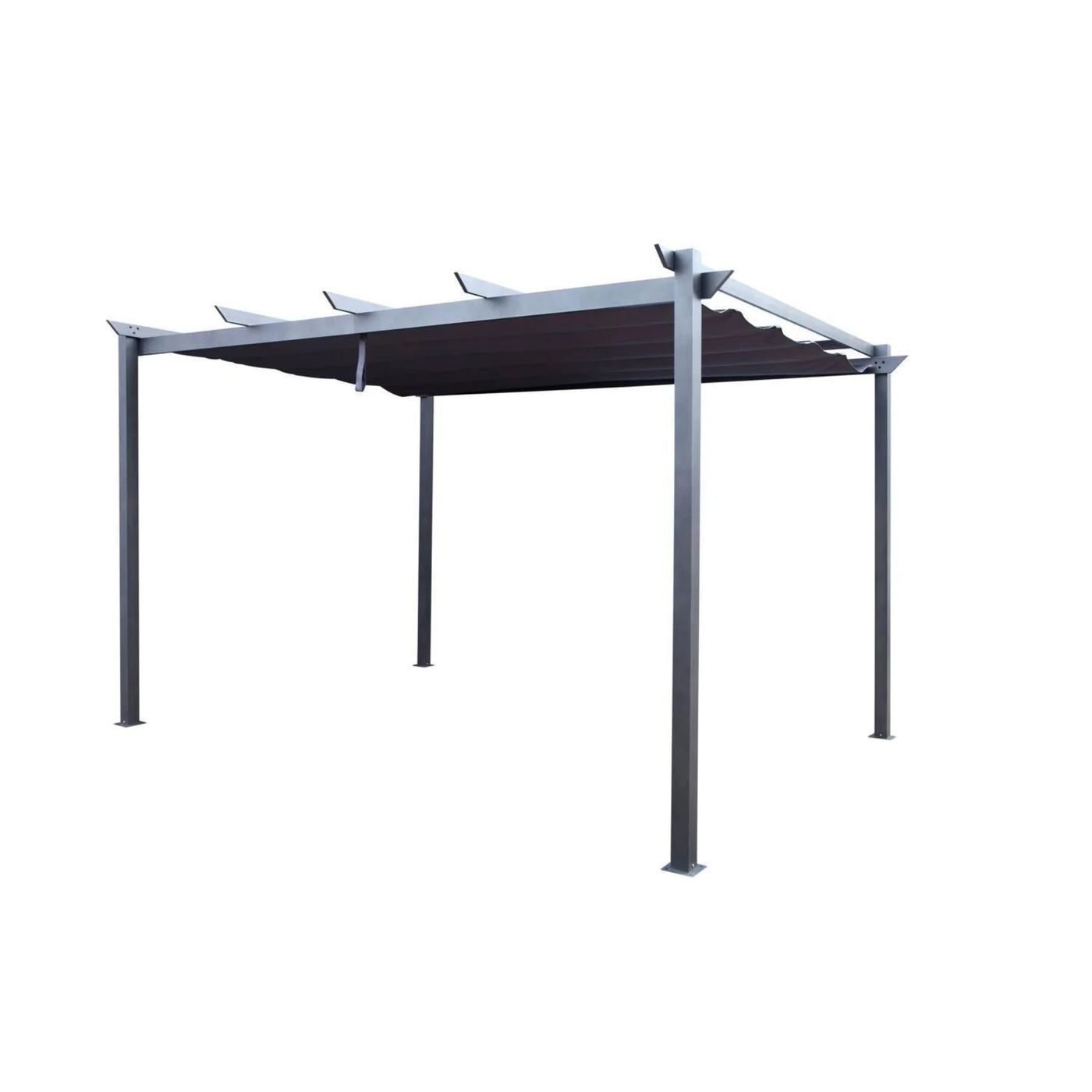 Pergola Autoportante HYBA Lorca 4x3m à Toile Rétractable Gris