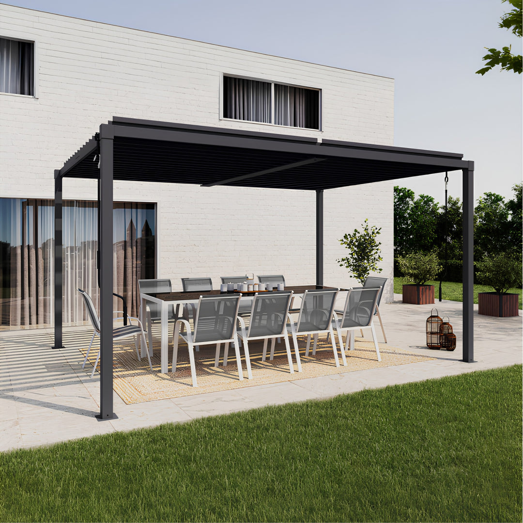 Pergola bioclimatique INKAZEN 4x3m acier lames orientables