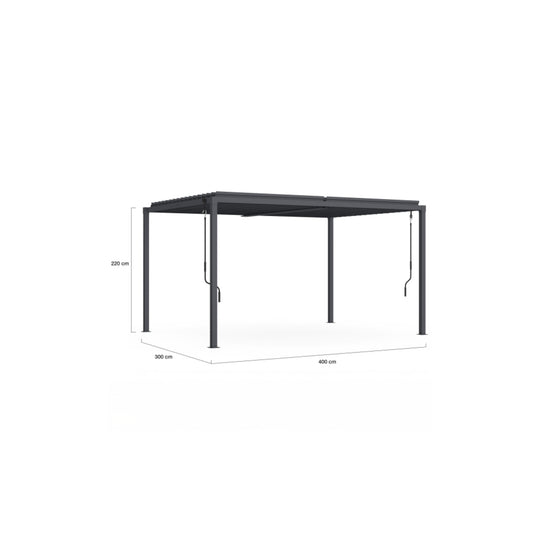 Pergola bioclimatique INKAZEN 4x3m acier lames orientables