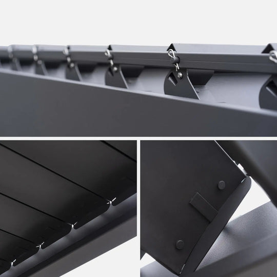 Pergola bioclimatique aluminium 4 x 3 m + 1 store 3 m + 1 store 4 m Triomphe - SWEEEK