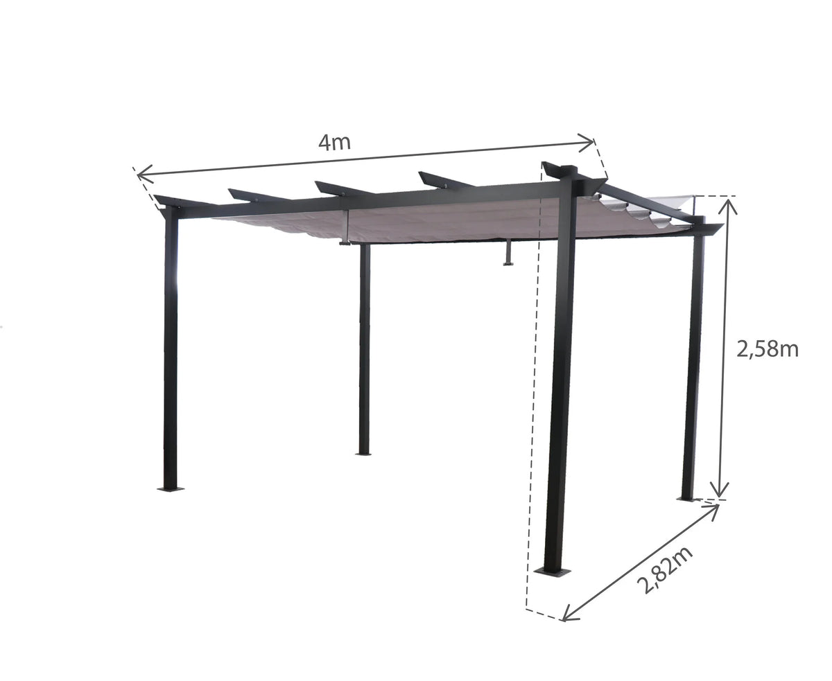 Pergola autoportante  NATERIAL Omega en aluminium gris anthracite 2,82x4m — photo produit