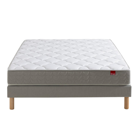 Ensemble matelas Erisia et sommier tapissier nature EPEDA 140x190cm