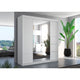 Armoire LES TENDANCES Dalia 200 cm 2 portes miroir blanc
